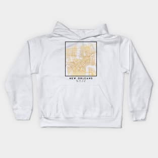 NEW ORLEANS LOUISIANA CITY STREET MAP ART Kids Hoodie